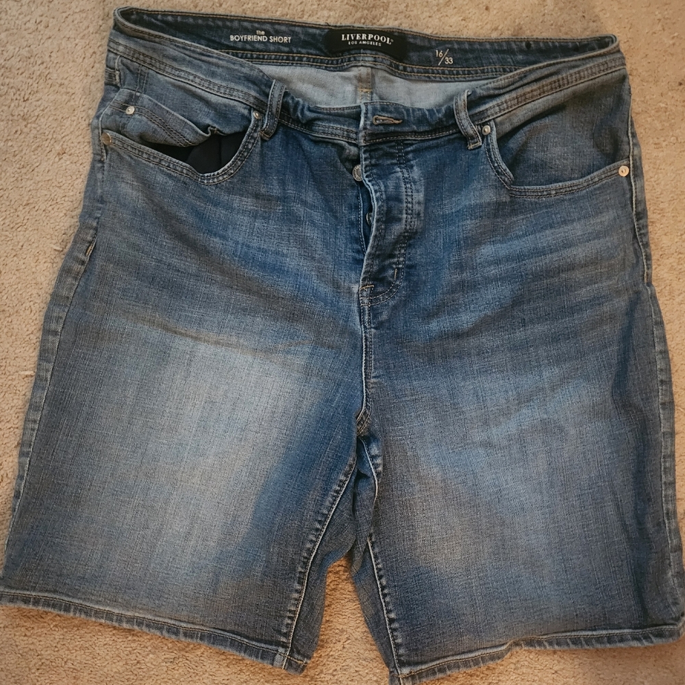Liverpool Women's Boyfriend Classic Indigo Jean Shorts